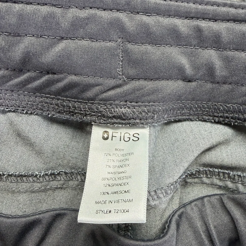 FIGS Scrub Pant Men's XL Gray Polyester Straight Leg Medical Drawstring Stretch